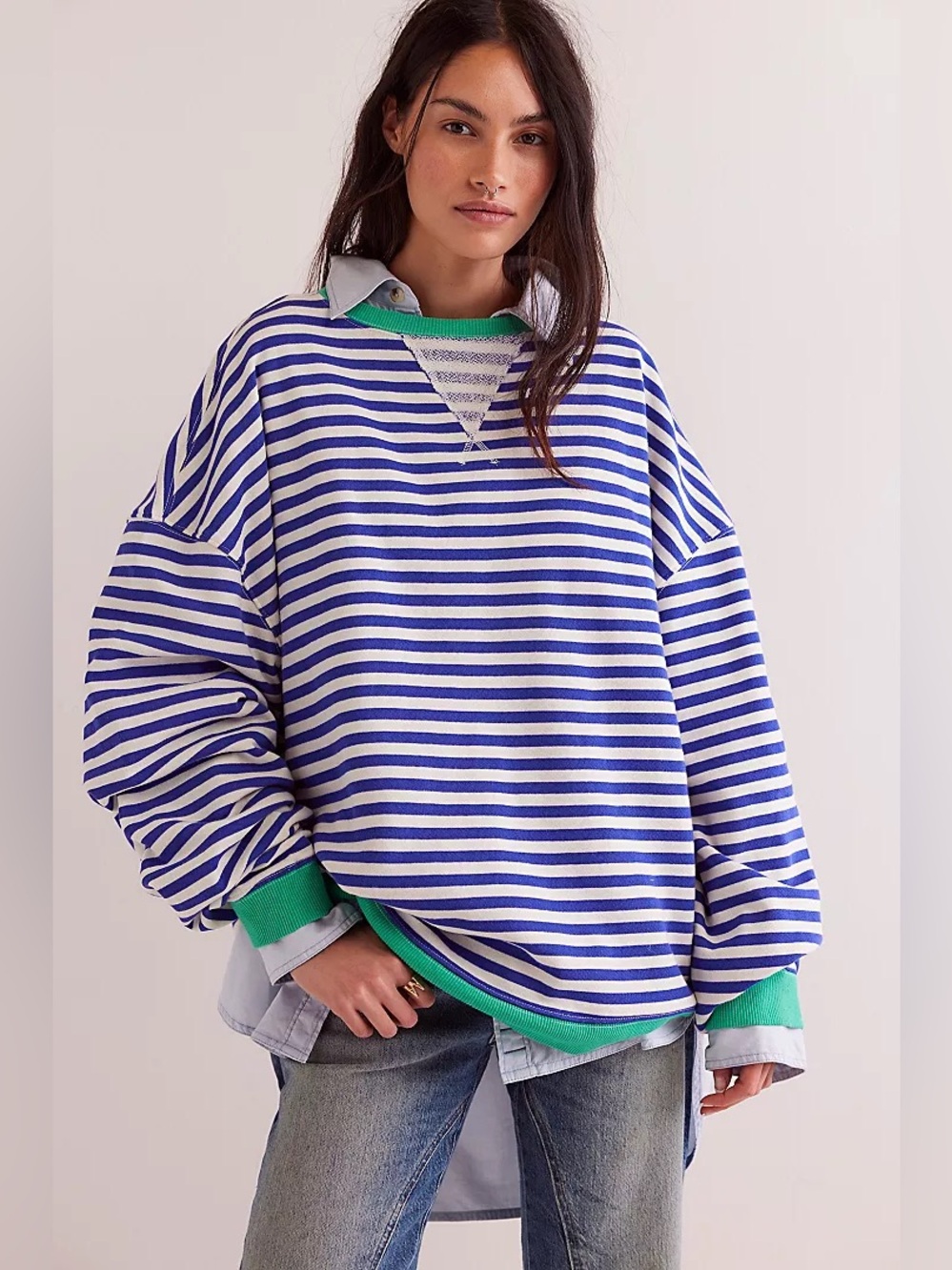 We the Free classic stripe crew